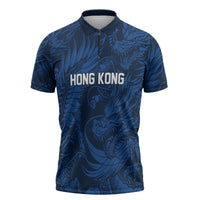 2026 Rugby Nations Series Custom Hong Kong Zipper Polo Shirt Dragon Of The East Style