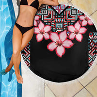 Africa Adenium Multiflorum Flowers Beach Blanket Mix Native Tribal Pattern LT9 - Wonder Print Shop