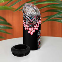 Africa Adenium Multiflorum Flowers 4 in 1 Can Cooler Tumbler Mix Native Tribal Pattern LT9 - Wonder Print Shop