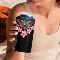 Africa Adenium Multiflorum Flowers 4 in 1 Can Cooler Tumbler Mix Native Tribal Pattern LT9 - Wonder Print Shop