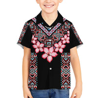 Africa Adenium Multiflorum Flowers Family Matching Long Sleeve Bodycon Dress and Hawaiian Shirt Mix Native Tribal Pattern LT9 - Wonder Print Shop
