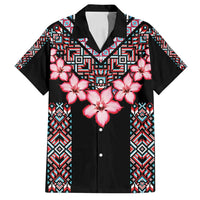Africa Adenium Multiflorum Flowers Family Matching Off Shoulder Maxi Dress and Hawaiian Shirt Mix Native Tribal Pattern LT9 - Wonder Print Shop
