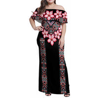 Africa Adenium Multiflorum Flowers Family Matching Off Shoulder Maxi Dress and Hawaiian Shirt Mix Native Tribal Pattern LT9 - Wonder Print Shop
