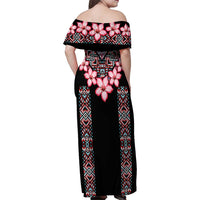 Africa Adenium Multiflorum Flowers Family Matching Off Shoulder Maxi Dress and Hawaiian Shirt Mix Native Tribal Pattern LT9 - Wonder Print Shop