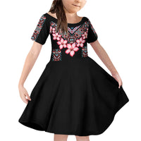 Africa Adenium Multiflorum Flowers Family Matching Off Shoulder Short Dress and Hawaiian Shirt Mix Native Tribal Pattern LT9 - Wonder Print Shop