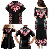 Africa Adenium Multiflorum Flowers Family Matching Puletasi and Hawaiian Shirt Mix Native Tribal Pattern - Wonder Print Shop