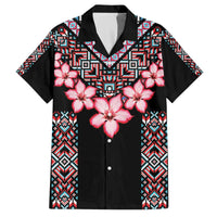 Africa Adenium Multiflorum Flowers Family Matching Puletasi and Hawaiian Shirt Mix Native Tribal Pattern - Wonder Print Shop