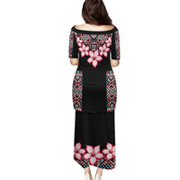 Africa Adenium Multiflorum Flowers Family Matching Puletasi and Hawaiian Shirt Mix Native Tribal Pattern - Wonder Print Shop