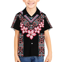 Africa Adenium Multiflorum Flowers Family Matching Puletasi and Hawaiian Shirt Mix Native Tribal Pattern - Wonder Print Shop