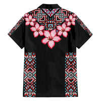 Africa Adenium Multiflorum Flowers Family Matching Short Sleeve Bodycon Dress and Hawaiian Shirt Mix Native Tribal Pattern - Wonder Print Shop