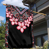 Africa Adenium Multiflorum Flowers Garden Flag Mix Native Tribal Pattern - Wonder Print Shop