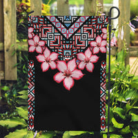 Africa Adenium Multiflorum Flowers Garden Flag Mix Native Tribal Pattern - Wonder Print Shop