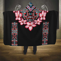 Africa Adenium Multiflorum Flowers Hooded Blanket Mix Native Tribal Pattern
