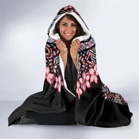Africa Adenium Multiflorum Flowers Hooded Blanket Mix Native Tribal Pattern