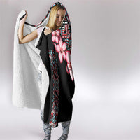 Africa Adenium Multiflorum Flowers Hooded Blanket Mix Native Tribal Pattern