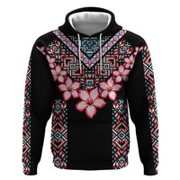 Africa Adenium Multiflorum Flowers Hoodie Mix Native Tribal Pattern - Wonder Print Shop