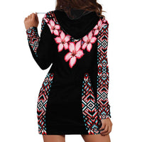Africa Adenium Multiflorum Flowers Hoodie Dress Mix Native Tribal Pattern - Wonder Print Shop