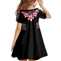 Africa Adenium Multiflorum Flowers Kid Short Sleeve Dress Mix Native Tribal Pattern - Wonder Print Shop