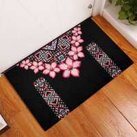 Africa Adenium Multiflorum Flowers Rubber Doormat Mix Native Tribal Pattern - Wonder Print Shop