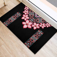 Africa Adenium Multiflorum Flowers Rubber Doormat Mix Native Tribal Pattern - Wonder Print Shop