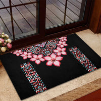Africa Adenium Multiflorum Flowers Rubber Doormat Mix Native Tribal Pattern - Wonder Print Shop