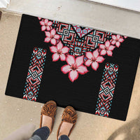Africa Adenium Multiflorum Flowers Rubber Doormat Mix Native Tribal Pattern - Wonder Print Shop