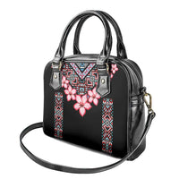 Africa Adenium Multiflorum Flowers Shoulder Handbag Mix Native Tribal Pattern
