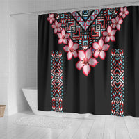 Africa Adenium Multiflorum Flowers Shower Curtain Mix Native Tribal Pattern