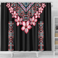 Africa Adenium Multiflorum Flowers Shower Curtain Mix Native Tribal Pattern