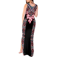 Africa Adenium Multiflorum Flowers Tank Maxi Dress Mix Native Tribal Pattern - Wonder Print Shop