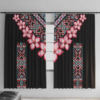 Africa Adenium Multiflorum Flowers Window Curtain Mix Native Tribal Pattern - Wonder Print Shop