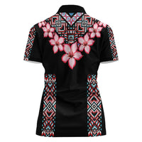 Africa Adenium Multiflorum Flowers Women Polo Shirt Mix Native Tribal Pattern - Wonder Print Shop