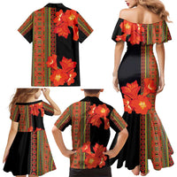 Africa Beauty Clivia Miniata Flowers Family Matching Mermaid Dress and Hawaiian Shirt LT9 - Wonder Print Shop