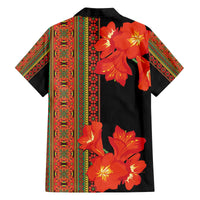 Africa Beauty Clivia Miniata Flowers Family Matching Off The Shoulder Long Sleeve Dress and Hawaiian Shirt - Wonder Print Shop