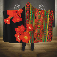 Africa Beauty Clivia Miniata Flowers Hooded Blanket