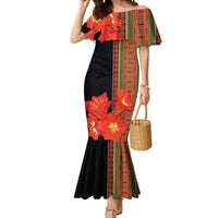 Africa Beauty Clivia Miniata Flowers Mermaid Dress - Wonder Print Shop