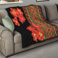 Africa Beauty Clivia Miniata Flowers Quilt - Wonder Print Shop
