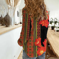 Africa Beauty Clivia Miniata Flowers Women Casual Shirt - Wonder Print Shop