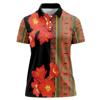 Africa Beauty Clivia Miniata Flowers Women Polo Shirt - Wonder Print Shop