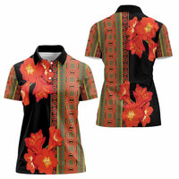 Africa Beauty Clivia Miniata Flowers Women Polo Shirt - Wonder Print Shop