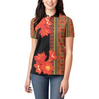 Africa Beauty Clivia Miniata Flowers Women Polo Shirt - Wonder Print Shop
