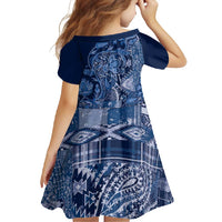 Africa Floral mix Maasai Shuka Family Matching Off Shoulder Maxi Dress and Hawaiian Shirt Blue Moitf LT9 - Wonder Print Shop