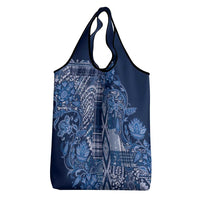 Africa Floral mix Maasai Shuka Grocery Bag Blue Moitf