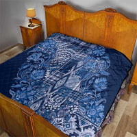 Africa Floral mix Maasai Shuka Quilt Blue Moitf - Wonder Print Shop
