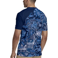 Africa Floral mix Maasai Shuka Rugby Jersey Blue Moitf - Wonder Print Shop