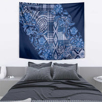 Africa Floral mix Maasai Shuka Tapestry Blue Moitf - Wonder Print Shop