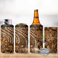 Africa Floral mix Maasai Shuka 4 in 1 Can Cooler Tumbler Gold Moitf LT9 - Wonder Print Shop