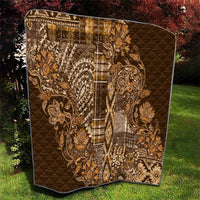 Africa Floral mix Maasai Shuka Quilt Gold Moitf - Wonder Print Shop
