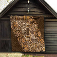 Africa Floral mix Maasai Shuka Quilt Gold Moitf - Wonder Print Shop