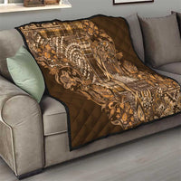 Africa Floral mix Maasai Shuka Quilt Gold Moitf - Wonder Print Shop